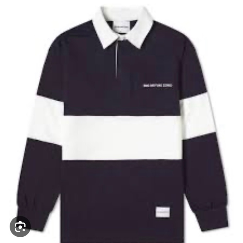 MKI MIYUKI ZOKU Striped Rugby Shirt Pullover Med
